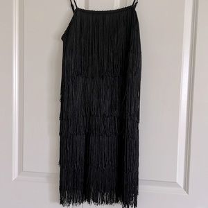 Fashion Nova Black Fringe Mini Dress